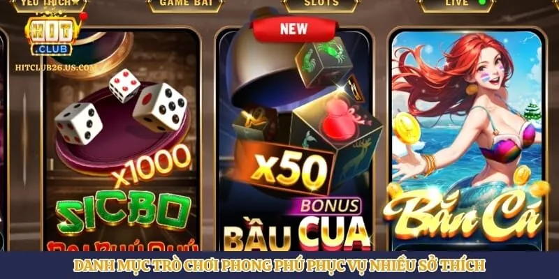 Về Chúng Tôi | Hình số 2 Danh mục trò chơi phong phú phục vụ nhiều sở thích